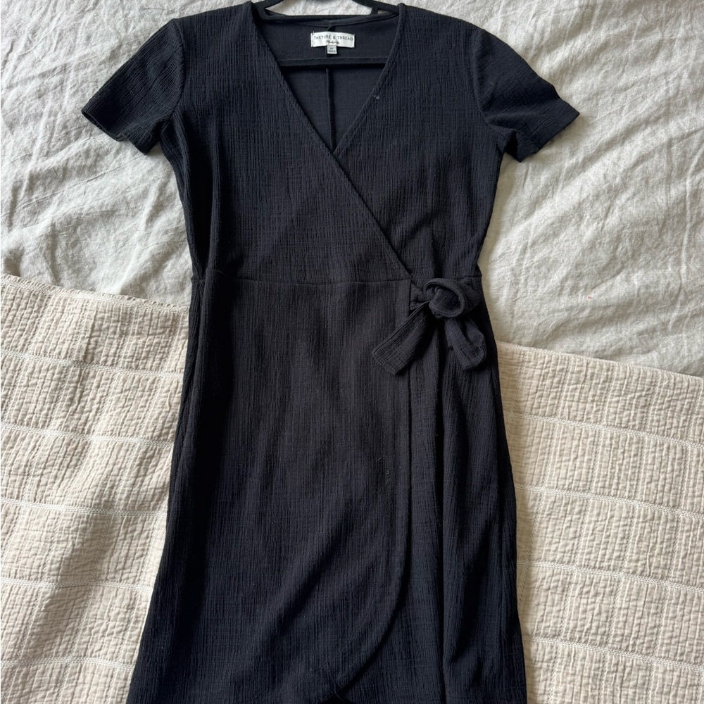 a new day Black Textured Midi Dress